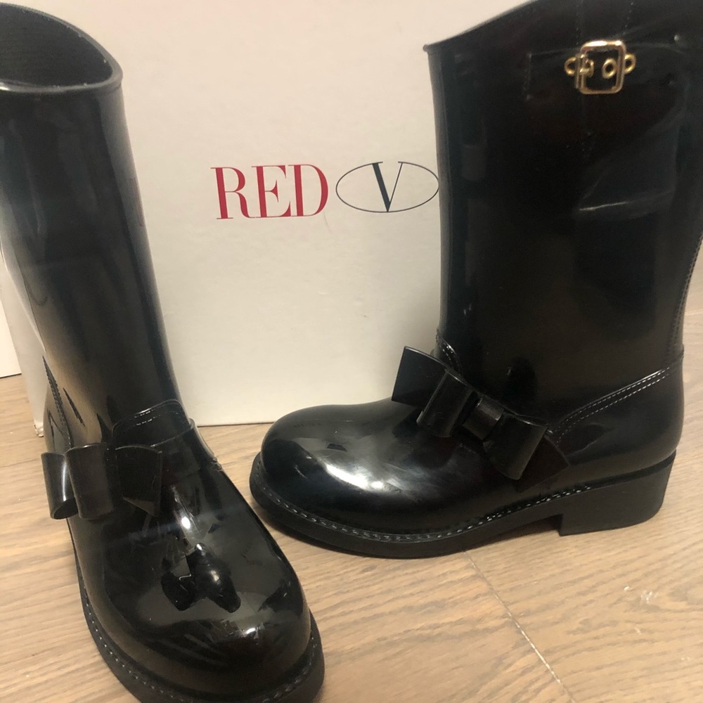 Red Valentino rubber rain boots